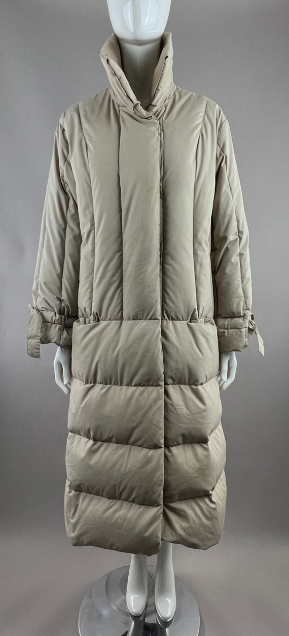 1990's Valentino Tan Puffer Coat|Long Warm Cozy Wi