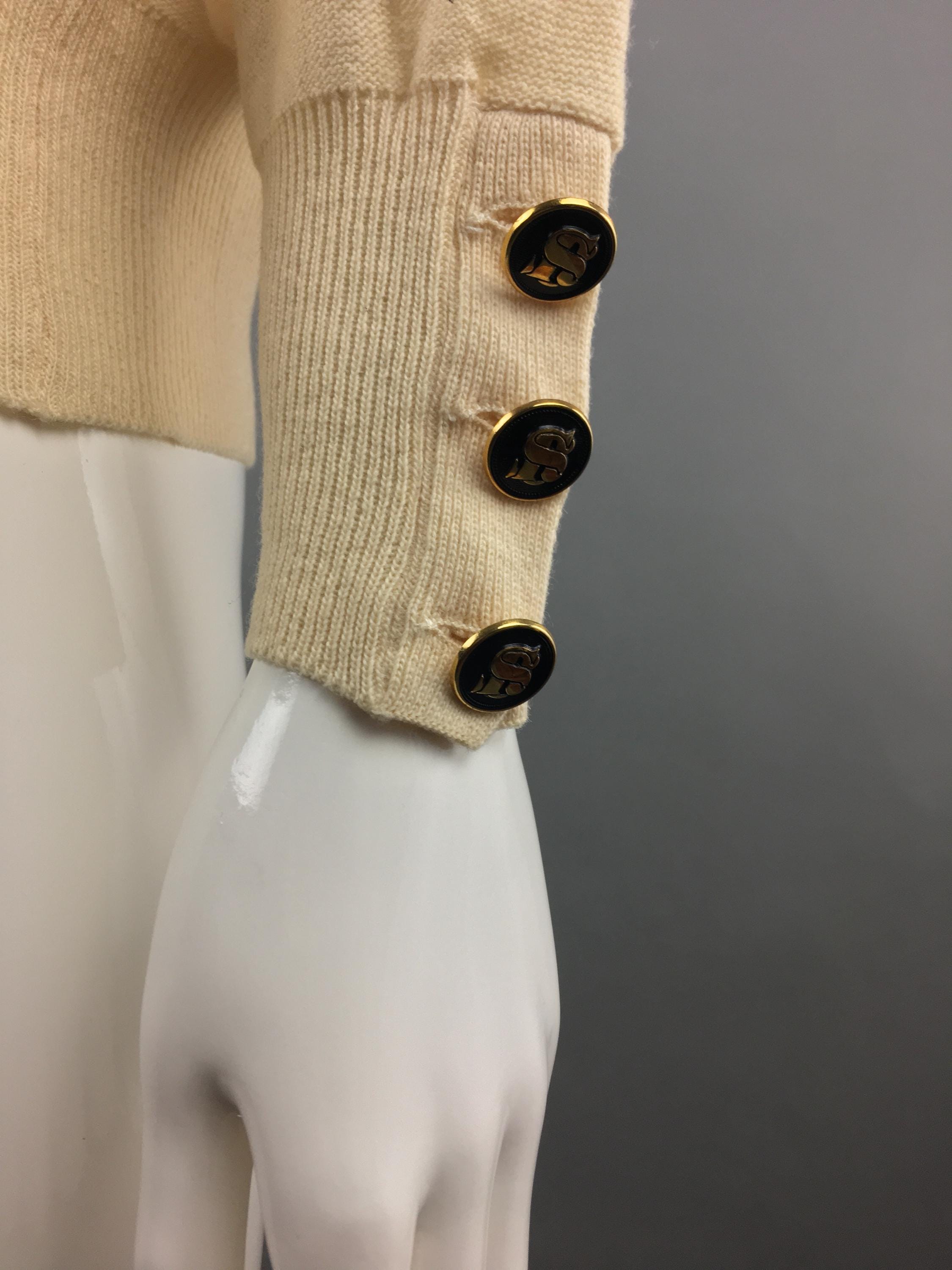 Pull Femme Crème Sonia Rykiel - Taille 40-42, Col Rond, Laine Douce