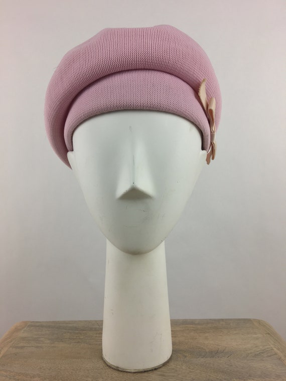1980's Kangol Pink Beret w Bow|Pink Tam Hat|80's A