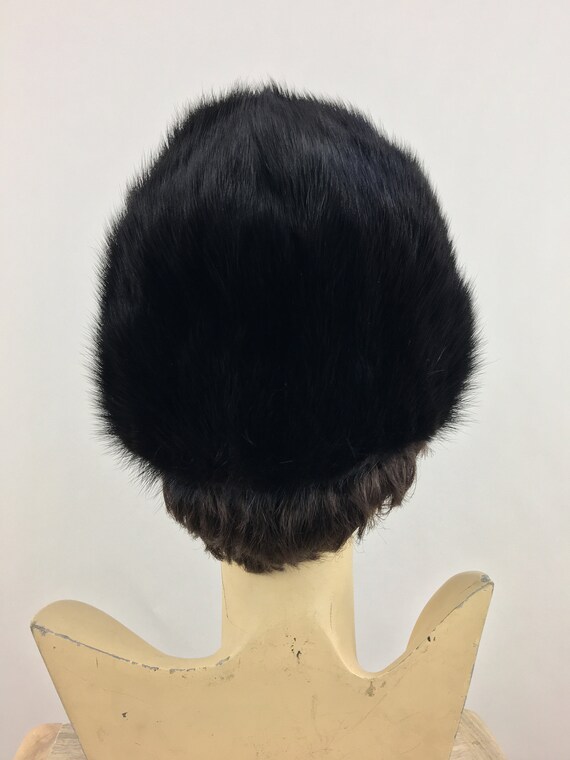 1960's Marshall Field's Black Mink Fur Hat|Pillbo… - image 7