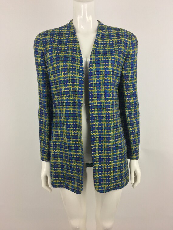 1980's Evan Picone Green Plaid Blazer|Check Sports