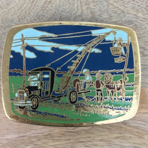 1980&#39;s Durham & Company Belt Buckle|Farm Scene Belt Buckle|Country and Western Buckle|Rodeo Buckle|Rancher Buckle|Tractor Belt Buckle|OS
