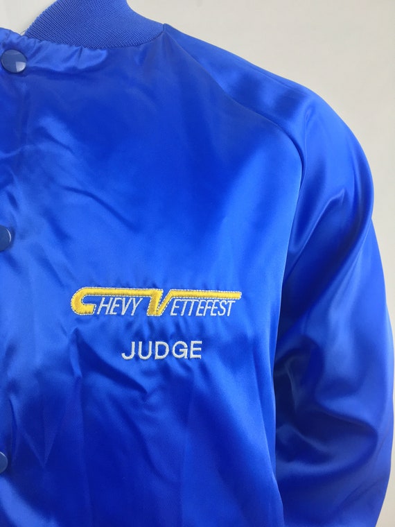 1980 #39 s Blue Satin Chevrolet Corvette Jacket Satin Bom Gem