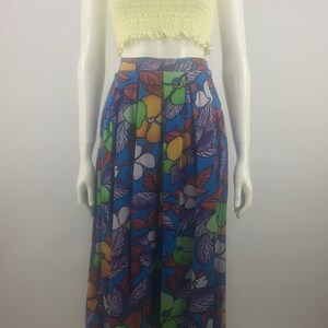1980&#39;s Michelle Michaels Navy Blue Floral Print Midi Skirt|Dark Floral Skirt||Summer Skirt|Music Festival Skirt|Casual Weekend Skirt|Size 8