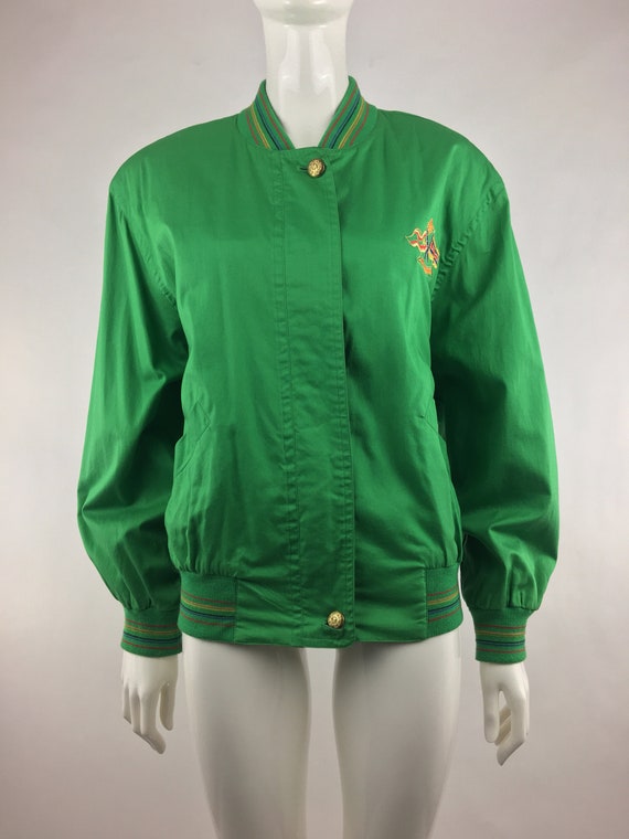 1990's Mondi Green Embroidered Nautical Jacket|Ret