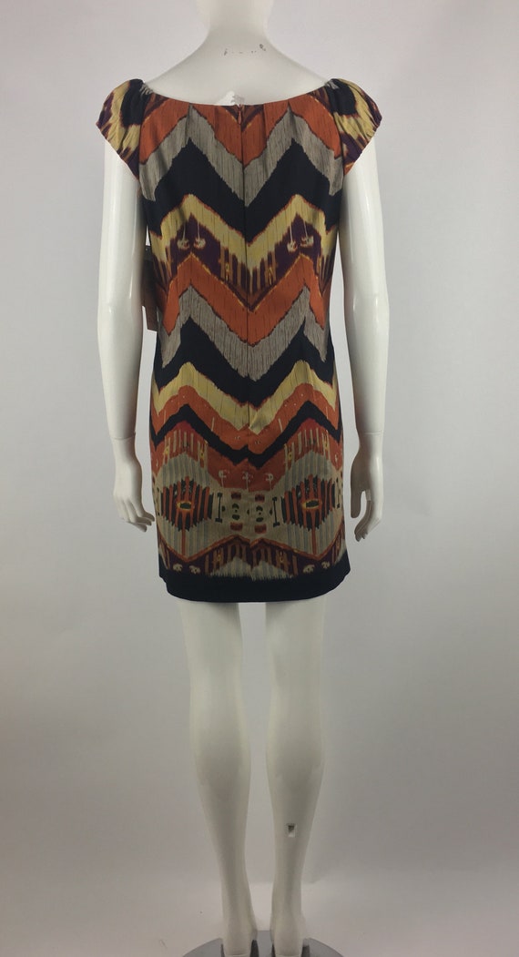 2000 Adrianna Papell Burnt Orange Chevron Mini Dr… - image 8