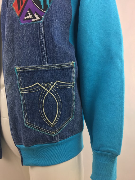 1980s Upcycled Denim Jacket: Vintage Southwestern… - image 8