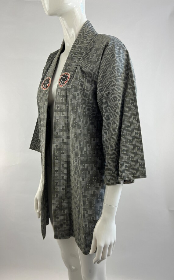 1970s Haori Kimono|Noragi Gray Work Duster|Authen… - image 4