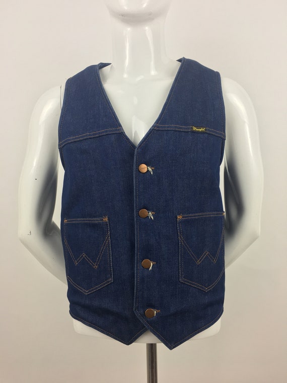 1980's Wrangler Denim Vest w Sherpa Lining|Denim W