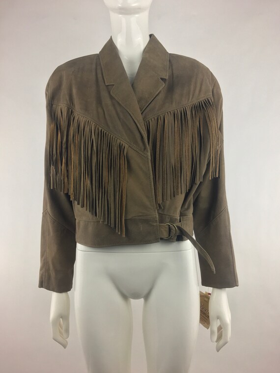 1980's Reed Brown Fringed Leather Jacket|Cropped … - image 4