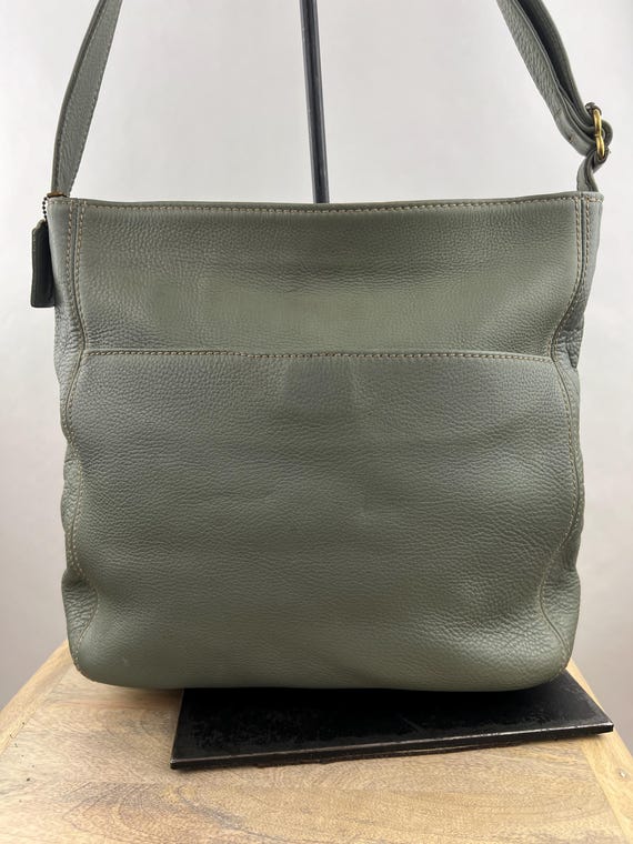 バッグ Vintage Coach shoulder bag leather green Vintage Rare Coach Large Green Leather Crossbody Shoulder
