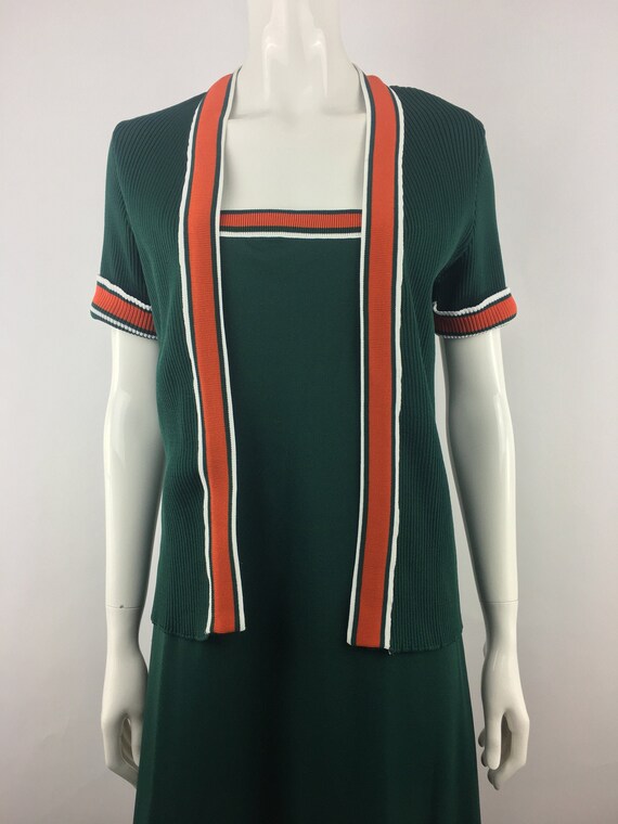 Vintage 70s Chevron Maxi Dress with Matching Sweater | Small Vintage 70s Chevron Maxi Dress with Matching Sweater | Small