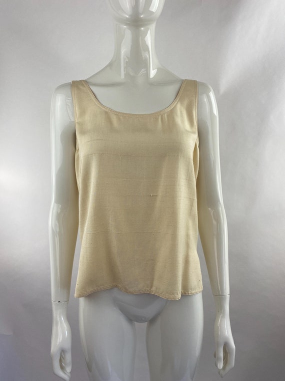 Canotta in seta avorio Anne Klein II/Top canotta lingerie