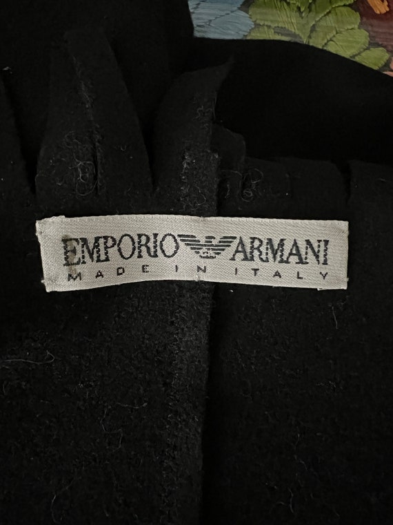 2000's Emporio Armani Black Fringed Coat|Cashmere… - image 10