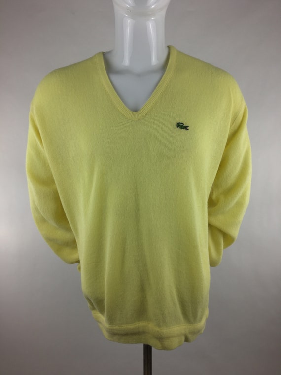 1980’s Izod Lacoste Yellow V-Neck Sweater|Mr. Roge