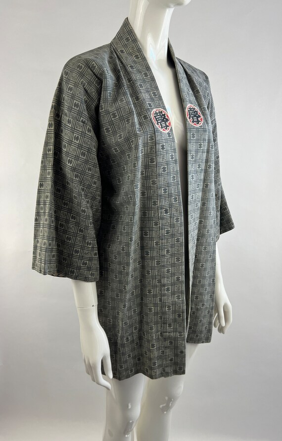 1970s Haori Kimono|Noragi Gray Work Duster|Authen… - image 3