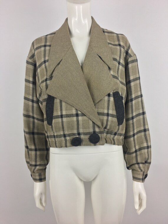 1990's Platinum by Dorothy Schoelen Tan Plaid Blaz