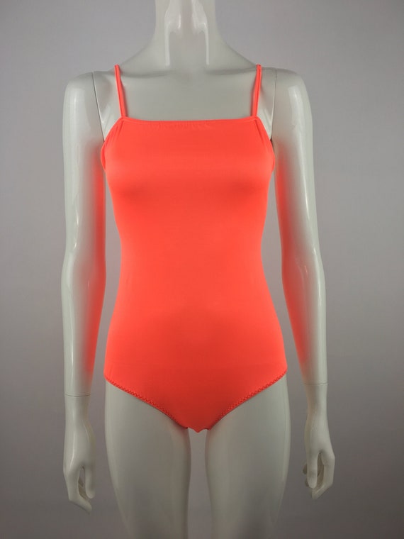 1980's Orange Bodysuit|Gymnastics Leotard|Aerobics