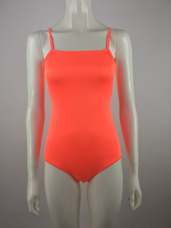 1980's Orange Bodysuit|Gymnastics Leotard|Aerobics