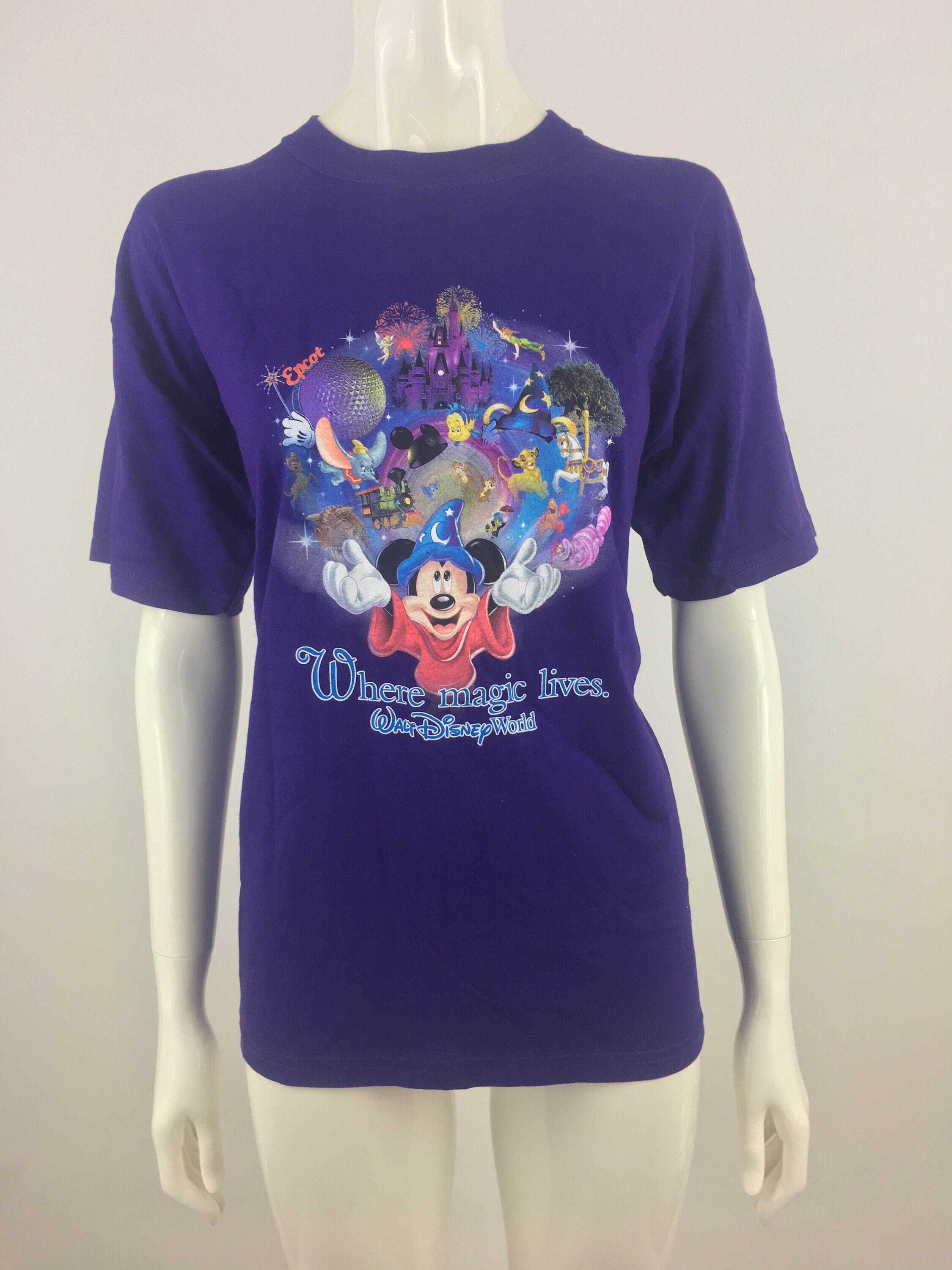 Vintage 90s Walt Disney World T-shirt | Sorcerer Mickey, Epcot - Etsy