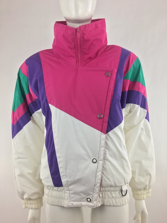 1980's Andy Johns White Ski Jacket w High Collar|8