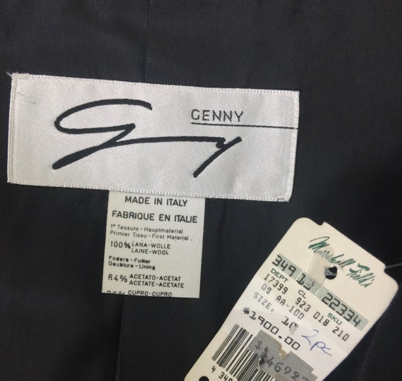 1980's Genny by Gianni Versace Black Blazer w Fau… - image 9