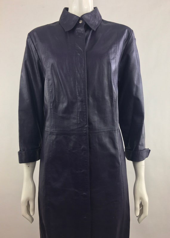 1980's Tower Hill Collection Dark Purple Leather T