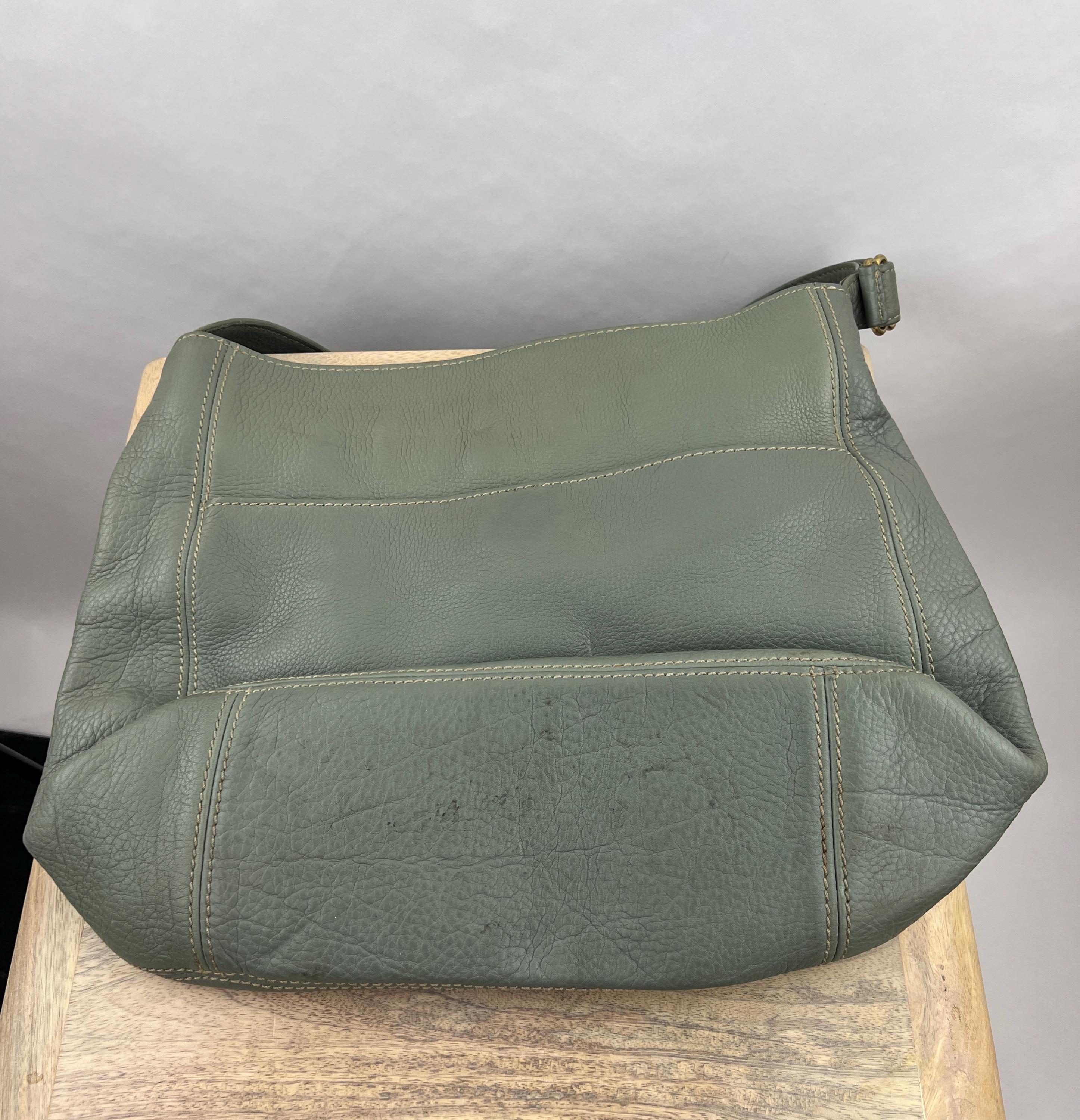 バッグ Vintage Coach Shoulder Bag sonoma Green COACH Vintage Sonoma Drawstring Nubuck Green Leather Luxury