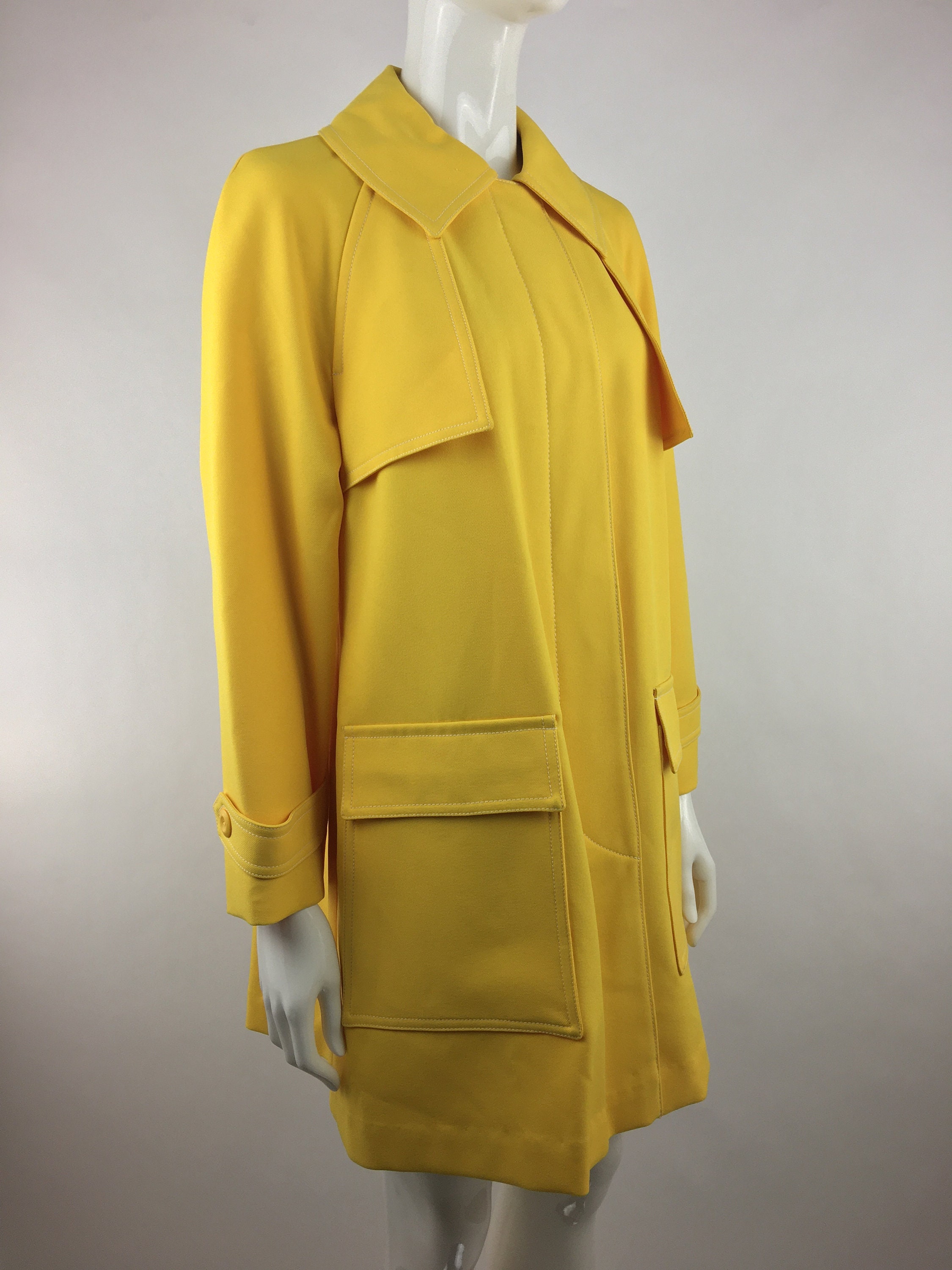 1970's Sears Yellow Over Coatclassic Trench Coatvintage - Etsy