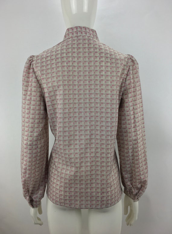 1980's Lady Arrow Pink Checkered Blouse|Secretary… - image 8