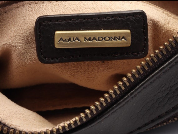 1980 s Aqua Madonna Brown Pony Hair Purse Cross Body Purse Cowhide Purse Leather Purse Leather Cross Body Pony Hair Cross Body