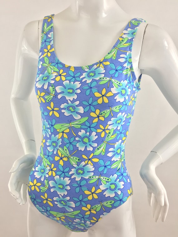 Floral swimsuit - 90s - Gem