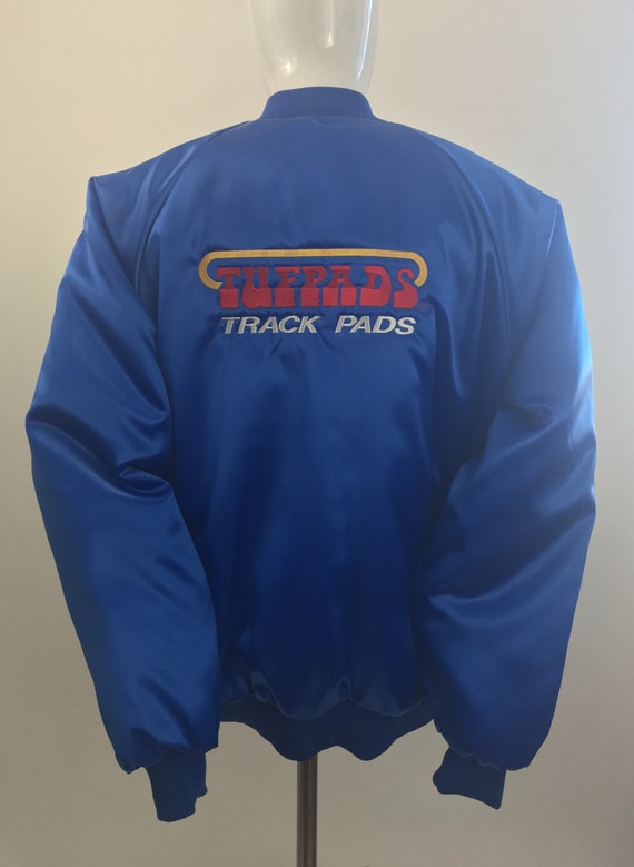 80's Blue Satin Jacket|Satin Bomber Jacket|Satin B