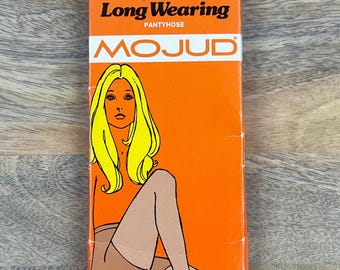Vintage Mojud Strumpbyxor The Very Thing Sheer Longwear 100% Nylon NIP Deadstock 1970-talsstrumpbyxor Paradise Brown Mod Girl Prop Petite Medium