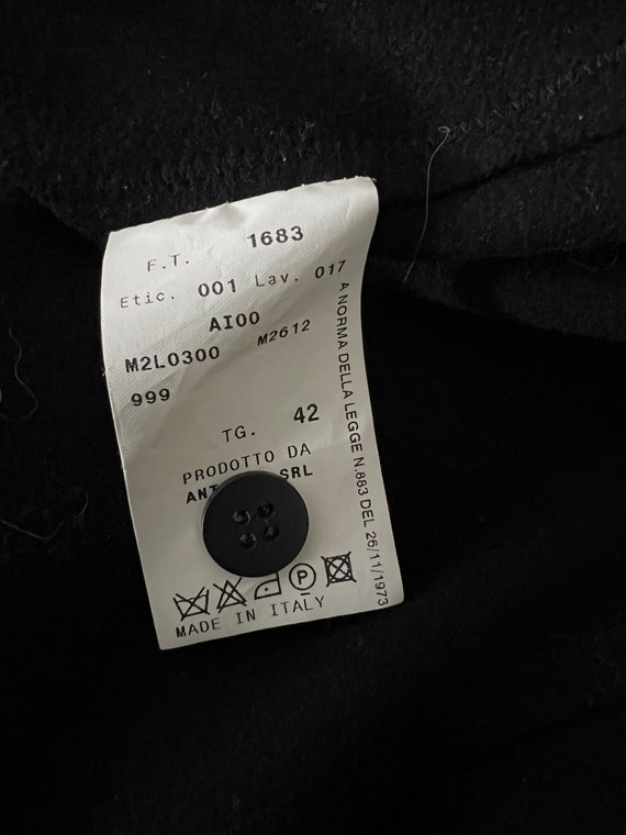 2000's Emporio Armani Black Fringed Coat|Cashmere… - image 9