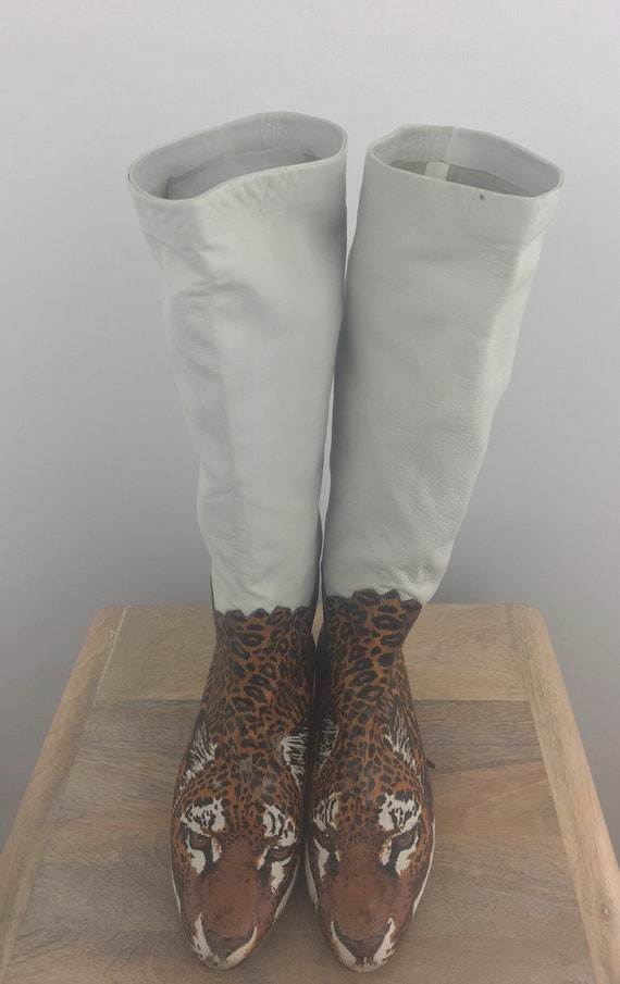1980's Raffaele Giardini Boots White Leather Boots