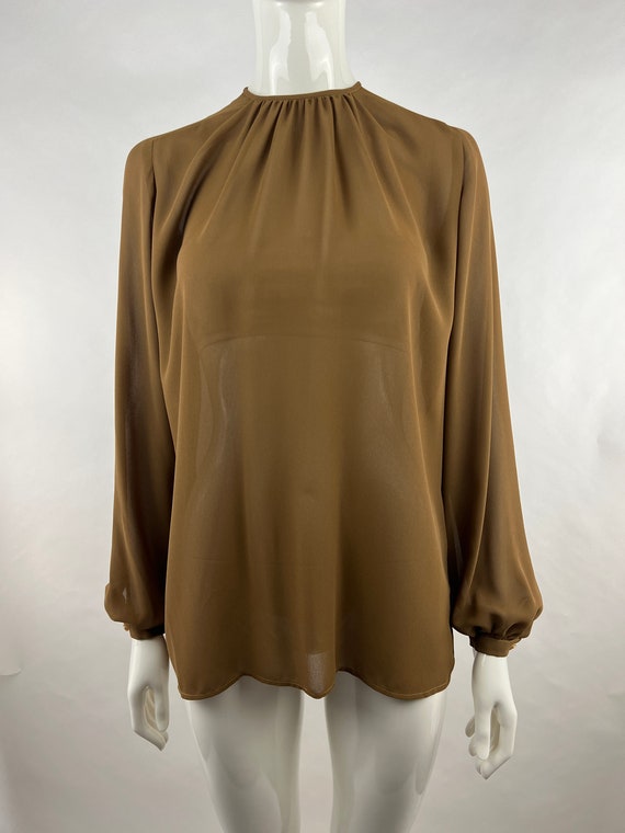 80's Anne Klein Lord & Taylor Semi-Sheer Blouse|Ca