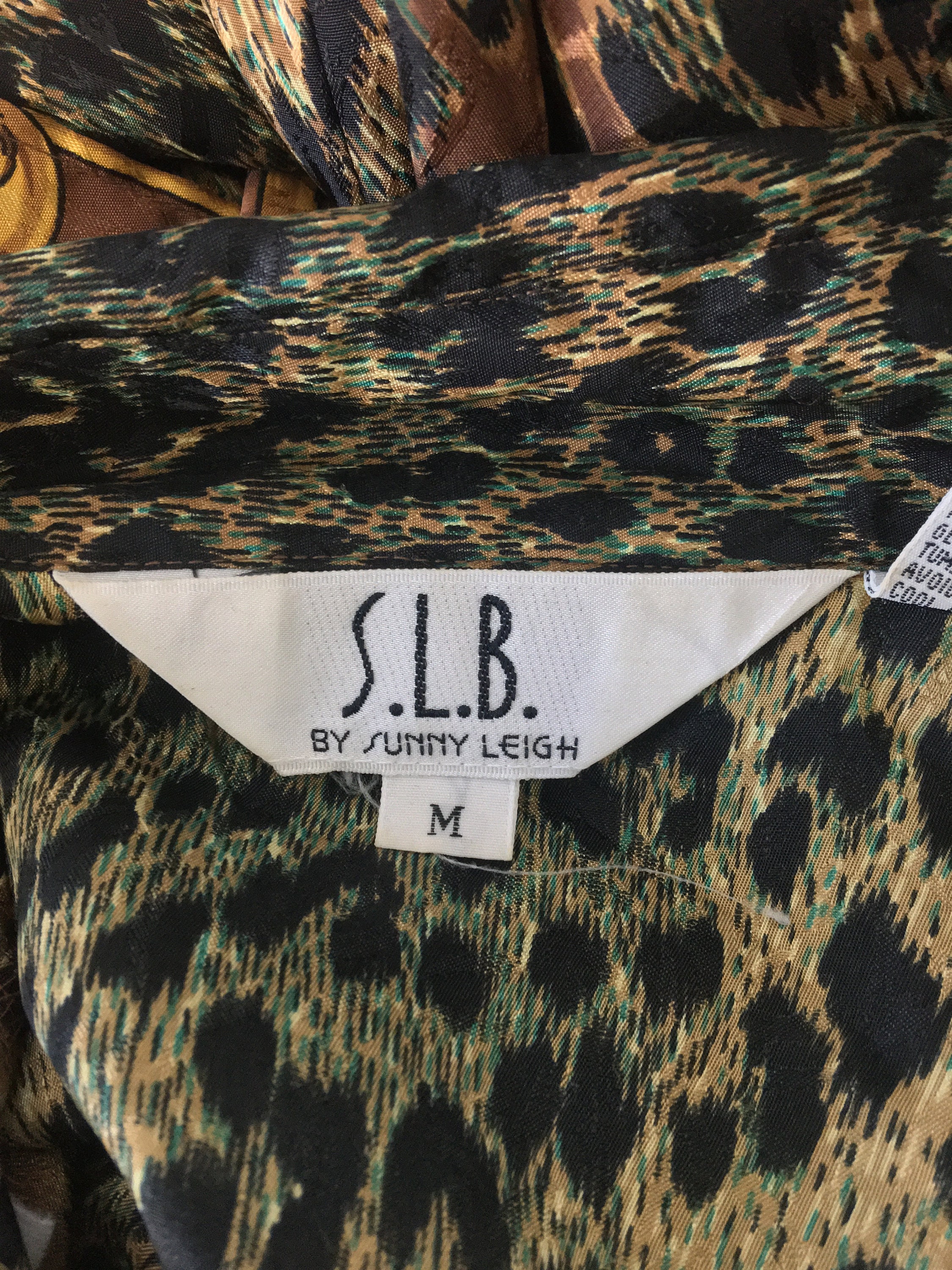 90's SLB by Sunny Leigh Black & Gold Baroque Mixed Print | Etsy