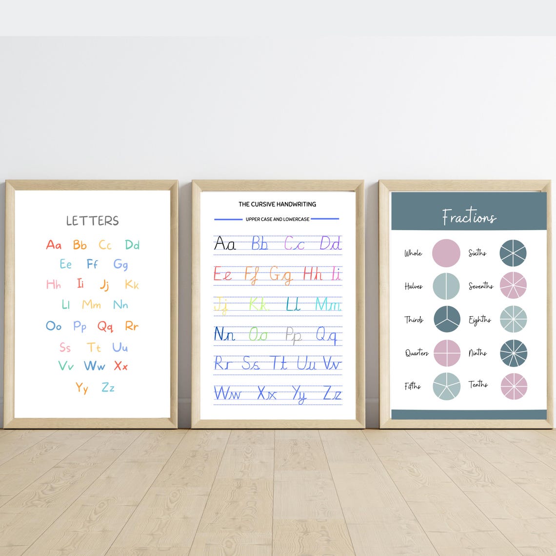 Set of 15 Educational Poster Wall Art, Classroom Posters, Homeschool ...