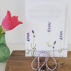 Grußkarte Lavendel,  ich denke an dich