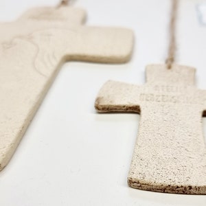 Baptism Cross Rainbow, Handmade Clay Cross for Communion/Confirmation/Baptism, Wall Cross for Boys Girls, Christian Gift image 9