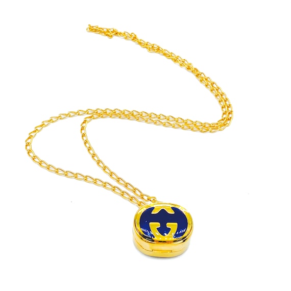 Gucci 1970s Vintage Pill Box Necklace