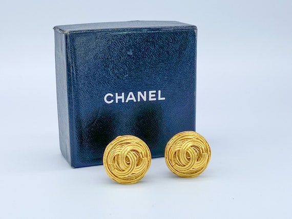 Chanel Earrings Vintage 1990s Clip On