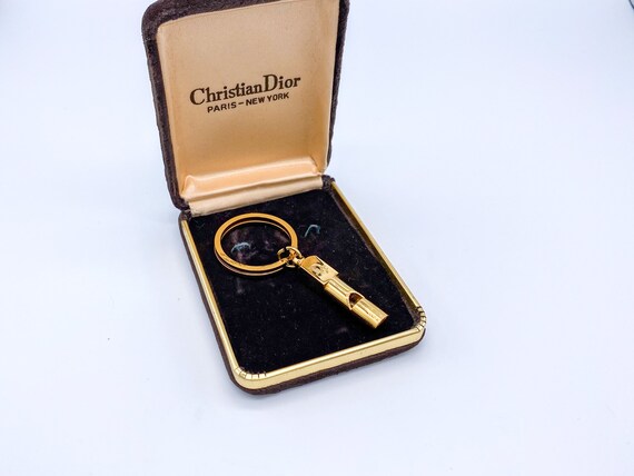 Dior Keyring Vintage 1970s Whistle Keychain