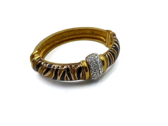 Tiger Print Bracelet Vintage 1980s Bangle