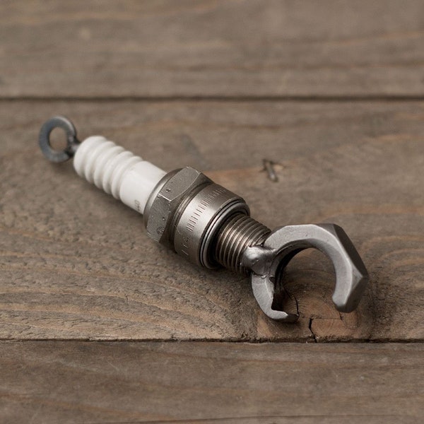 Spark plug bottle opener