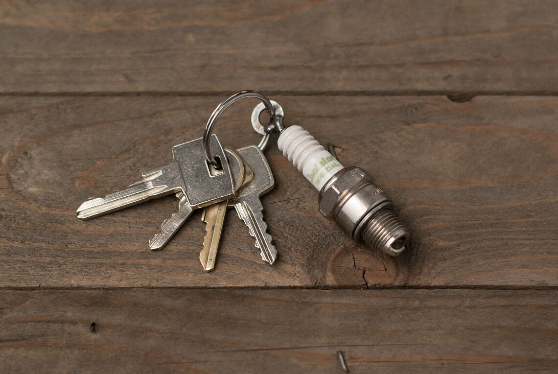 Spark Plug Key Ring Pendant Etsy