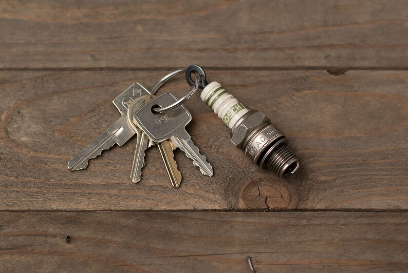 Spark Plug Key Ring Pendant Etsy