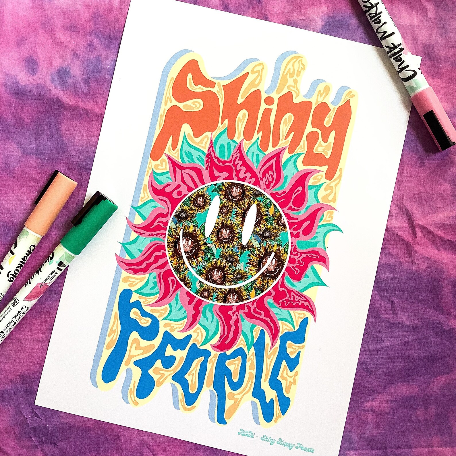 Shiny Happy People print / REM artwork / 90s indie music art / Etsy