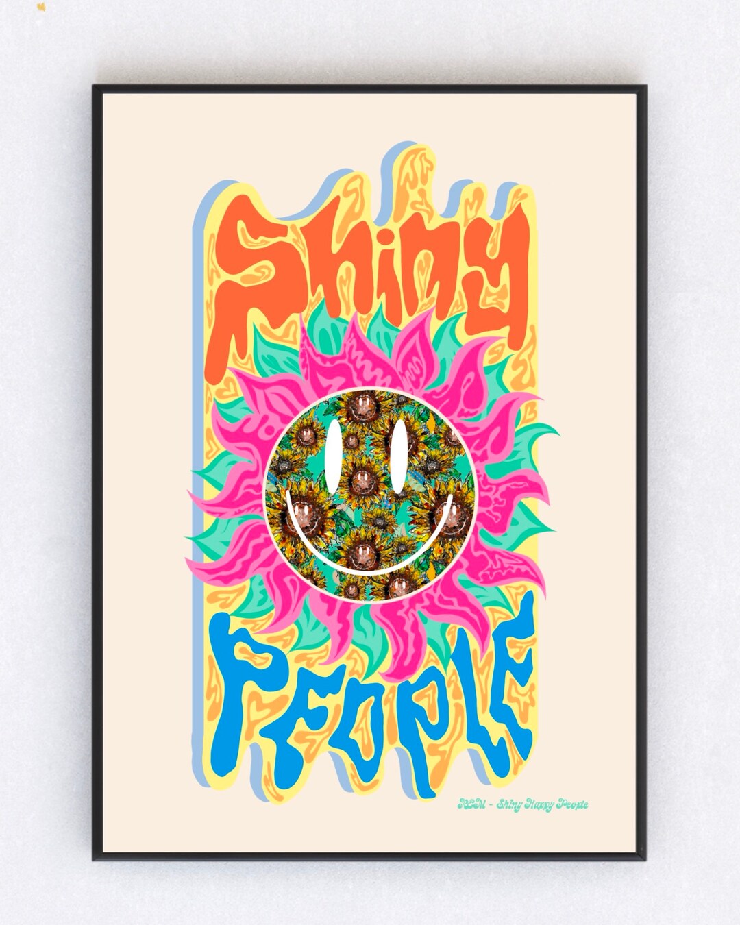 Shiny Happy People REM print / song lyric art / original illustration